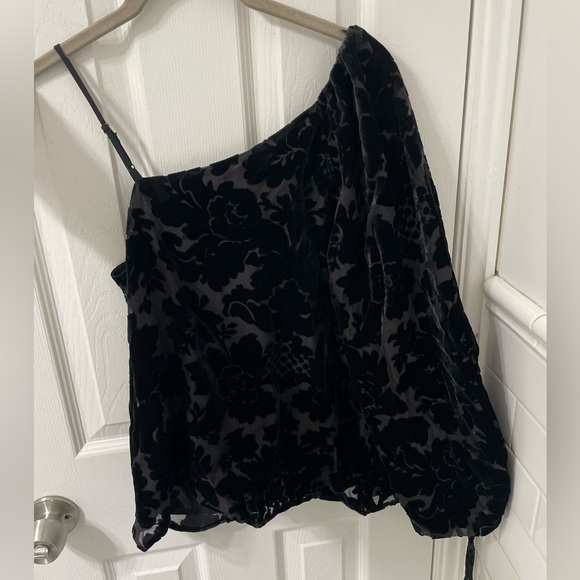 Parker One Shoulder Velvet Top - Picture 2 of 2